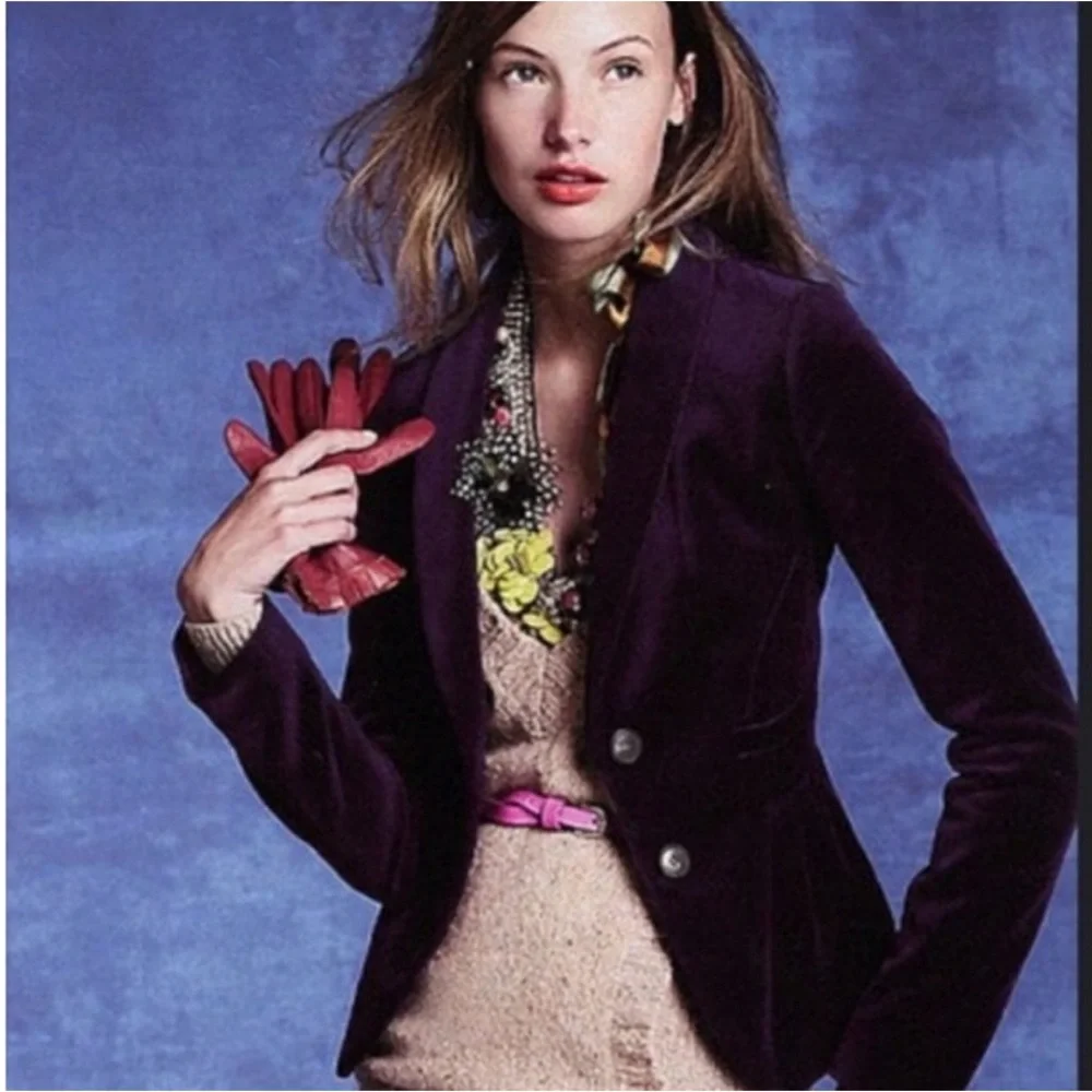 J. Crew Blazer Purple Plum Velvet XS